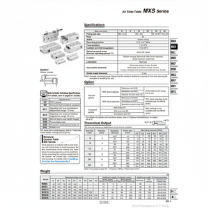 Table coulissante pneumatique SMC MXS12-20AS - Product Image 1