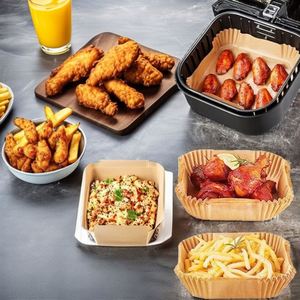 Papier sulfurisé pour friteuse à air 8-10L, 100 pièces, sans BPA, épaissi, antiadhésif, imperméable, résistant à l'huile, compatible four, carré 23-27cm - Product Image 2