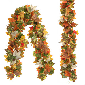 Hirohi Artificial Maple <b>Leaves</b> Garland 6ft Fall <b>Decor</b> for Halloween Christmas <b>Wall</b> Hanging - Product Image 4