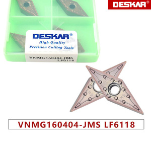 Plaquettes de tournage en carbure pour tour CNC DESKAR VNMG160404/160408-JMS/HS/<span class=keywords><strong>MS</strong></span> LF6018/6018S/6118 pour l'acier inoxydable - Product Image 1