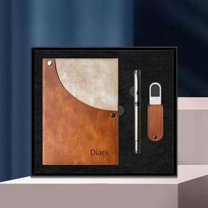 Ensemble cadeau d'affaires promotionnel, carnet A5 dans un coffret cadeau, stylo à bille en métal, porte-clés - pour cadeaux d'entreprise - Product Image 1