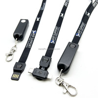 Cordon de recharge 3-en-1 en PVC écologique avec support de téléphone et portefeuille, personnalisable par sérigraphie pour cadeaux promotionnels