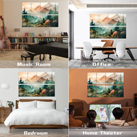 Peinture sur toile personnalisée peinte à la main en polyester, décoration murale insonorisante, décoration d'appartement, panneau acoustique en polyester