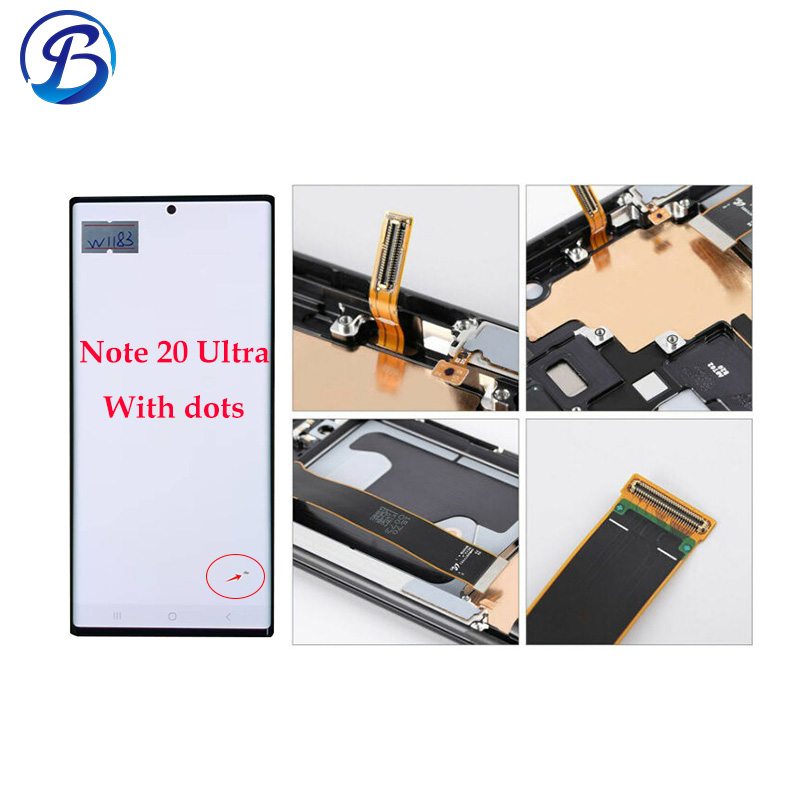 galaxy note 20 ultra screens with black dots