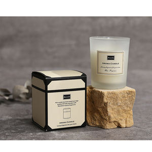 特注高級オーガニックカスタムロゴ天然ギフトアロマセラピー大豆ワックス白黒ガラス瓶香りキャンドル - Product Image 4