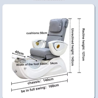 Fauteuil de pédicure électrique MOOLIN avec massage et bain de pieds, télécommande professionnelle, mobilier de salon de manucure, spa pour les pieds, chaise de pédicure