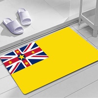 Paillasson antidérapant imprimé drapeau national de Niue 40*60cm, tapis de sol rectangulaire en polyester et caoutchouc pour intérieur et extérieur