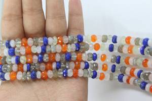 Cuentas de piedra natural multicolor de forma irregular, cuentas sueltas para hacer pulseras, rondelas de piedras preciosas facetadas de 7-8 mm - Product Image 4