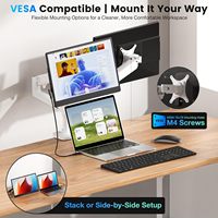 Écran d'extension pour ordinateur portable 15,6 pouces FHD 1080P, moniteur détachable portable, compatible avec les ordinateurs portables de 13 à 17 pouces, idéal pour le télétravail et les voyages