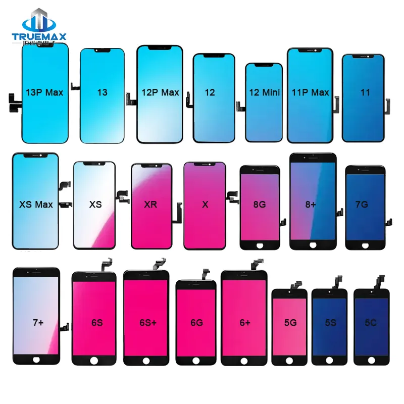 휴대 전화 lcd 애플 아이폰 4 4s 5 6 6s 플러스 7 8 X XS XR 10 11 프로 맥스 12 13 미니 14 터치 스크린 원래 디스플레이