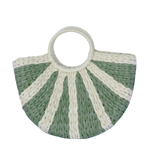 <span class=keywords><strong>Sac</strong></span> fourre-tout demi-lune portable de haute qualité pour femme en <span class=keywords><strong>corde</strong></span> de papier, <span class=keywords><strong>sac</strong></span> à <span class=keywords><strong>main</strong></span> <span class=keywords><strong>rond</strong></span> en paille tressée pour le shopping, les voyages et l'été - Product Image 6