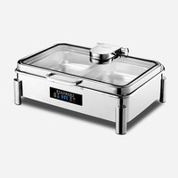 Ensembles de plats de chauffe-plats en acier inoxydable Buffet rectangulaire chauffe-plats plats de service commerciaux chauffe-plats