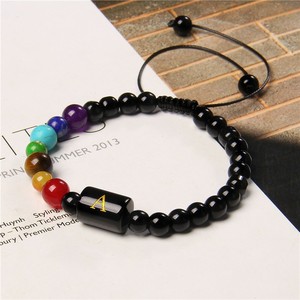 Pulsera de meditación de Yoga curativa para hombres y mujeres, pulsera ajustable de cuerda con abalorios de 7 Chakras, piedra, 26 letras, gran oferta - Product Image 6