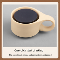 Tasse isolée personnalisée transfrontalière, couvercle à ressort sous vide en acier inoxydable, tasse isolée simple et à la mode de couleur unie