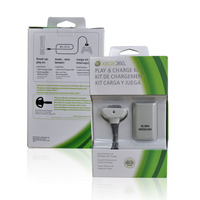Kit de batterie rechargeable 4800mAH pour manette Xbox 360 Communication filaire en plastique noir et blanc