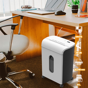 12枚裁断 21L 引き出し式電動シュレッダー (カード・紙用) - Product Image 1