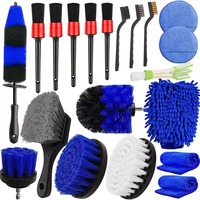 Kit de brosses pour voiture Kit de brosses pour voiture avec éponge de polissage pour outils de nettoyage de voiture