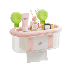 Boîte à mouchoirs ovale à ventouse, support mural étanche pour salle de bain avec couvercle, design durable - Product Image 5