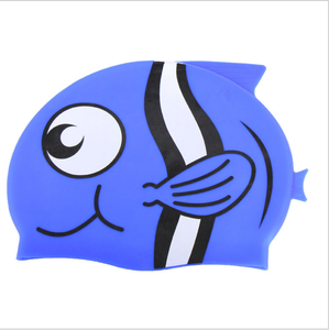 Chapeau <span class=keywords><strong>de</strong></span> natation amusant en Silicone, pour enfants, avec requin, dessin animé, logo personnalisé pour garçons et filles - Product Image 4