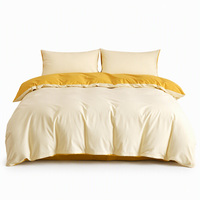 Ensemble de housse de couette en coton biologique 100% pur, réversible, bicolore, doux, respirant, avec attaches aux coins, pour hôtel