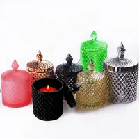 Customized Luxury Empty Glass Candle Jars with Lids