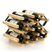 Casier à vin en bois massif à plusieurs niveaux, support personnalisable pour bouteilles de vin, avec bar et comptoir, vente d'usine