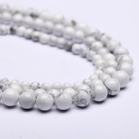 Howlite naturelle 4mm 6mm 8mm 10mm perles rondes lisses perles de pierres précieuses de qualité supérieure pour la fabrication de bijoux en gros