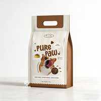 Sacs d'emballage personnalisés pour aliments pour animaux de compagnie, pour chewing-gum et nouilles |   Sachets en aluminium à fond plat avec poignée, qualité alimentaire, taille personnalisée