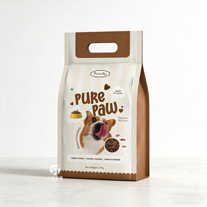Custom Pet Food <b>Packaging</b> <b>Bags</b> 1kg 2kg 5kg | Stand Up Flat Bottom Aluminum Foil Pouches with Handle - Product Image 5