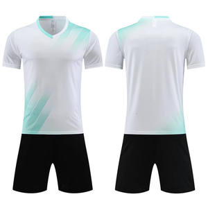 Adults Children Low Price Breathable Blue Pink Color Soccer Jerseys Sets Short Sleeve 100% Polyester Quick Dry Unisex Retro - Product Image 2