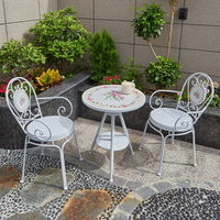 Personnalisé moderne loisirs en plein air cour balcon jardin métal réglable table ronde et chaise combinaison
