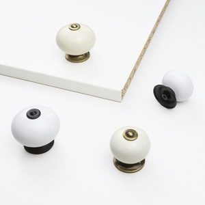 Antieke Keramische Kast Handgrepen Ladeknoppen Trekt Garderobedeurklink Eenvoudig Enkel Gat Meubelladehandvat Hardware - Product Image 4
