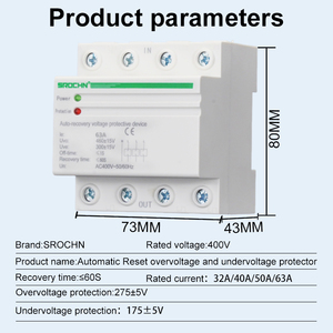 AC 400V 63A Dreiphasiger Schaltspannungsregler Automatischer Reset Überspannungsschutz PC-Material 97% Effizienz 50/60Hz - Product Image 4