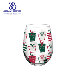 340มิลลิลิตรการออกแบบการพิมพ์ Stemless ไวน์สุขสันต์วันคริสต์มาสมือทาสีแก้วไวน์ - Product Image 3