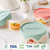Caja de Papel Personalizada para Pastel, Caja Redonda para Pastel, Tubo de Papel de Grado Alimenticio, Empaque OEM, Fabricante de Cajas de Regalo para Postres de Panadería