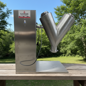 Mélangeur de poudre de type V Kandemir 30L en acier inoxydable, équipement de mélange à double rotation à vitesse variable - Product Image 3