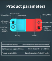 Manette de jeu sans fil BT extensible pour Nintendo Switch PS3 PC Android IOS Téléphone mobile D3