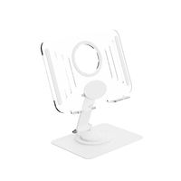 Support de bureau en acrylique pour téléphone et tablette avec design pliable rotatif à 360 degrés pour l'apprentissage et le streaming en direct