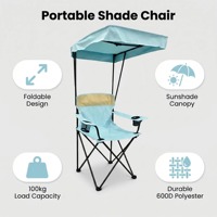 Fauteuil de camping pliant de luxe portable et personnalisé avec auvent pour la randonnée, les voyages, les pique-niques, la pêche, la plage et le jardin