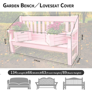 Heavy-duty 600D Oxford Fabric PVC Lining <strong>Grey</strong> Patio <strong>Sofa</strong> <strong>Cover</strong> Anti-UV 2 Seater Outdoor Bench <strong>Cover</strong> Waterproof - Product Image 2