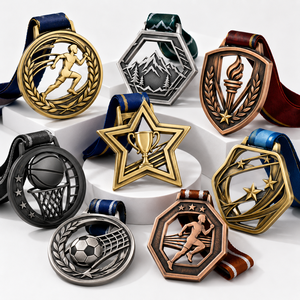 Custom Logo Medal Award <b>Gift</b> <b>For</b> Marathon Soccer Basketball Tournaments Activities Promotions And Teams - Product Image 1