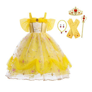 Offre Spéciale broderie hors épaule enfants fille TV film Costume beauté et la bête Cosplay Costumes fête déguisement - Product Image 1