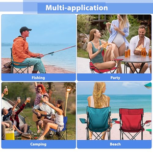 Chaise de camping pliante ultralégère de luxe en fer forgé, personnalisée en Chine, pour la pêche et la randonnée, chaise de plage de haute qualité avec sac de transport - Product Image 5
