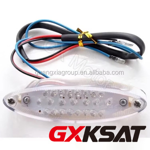 GXKSAT E-marked <span class=keywords><strong>Moto</strong></span> LED Feu arrière ABS <span class=keywords><strong>Plaque</strong></span> d'<span class=keywords><strong>immatriculation</strong></span> Rouge Noir Transparent - Product Image 2