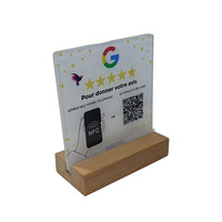 Support de revue Google NFC personnalisé 13.56Mhz Base en bois NFC NFC213 Support en bois acrylique pour le marketing des médias sociaux