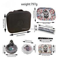 Distributeur en gros de fumoir tout-en-un ensemble de 6 pièces pour fumeurs broyeur d'herbes en plastique kit pour fumeurs cendrier en résine