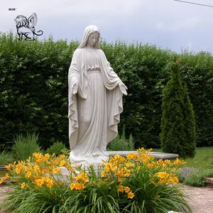 BLVE大型户外花园装饰天主教宗教雕像圣母玛利亚雕塑白色大理石圣母雕像
