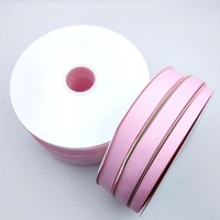 Penjualan Langsung Pabrik Pita Satin Bergaris Tali Pegangan Warna Pink Aksesoris Pakaian Anyaman Kemasan Kotak Hadiah Lebar 1-5cm