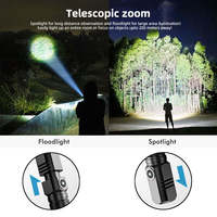 Lampe torche LED portable Helius P50 ultra-lumineuse longue portée pour la randonnée, le camping et la maison, mini lampe rechargeable pour activités extérieures
