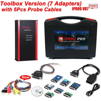 Iprog Pro + 7 Adaptadores + 5 Sondas V87 V89 Toolbox IMMO OFF KM Radio Srs Reset Programador de Llaves Herramienta de Programación de ECU IPROG